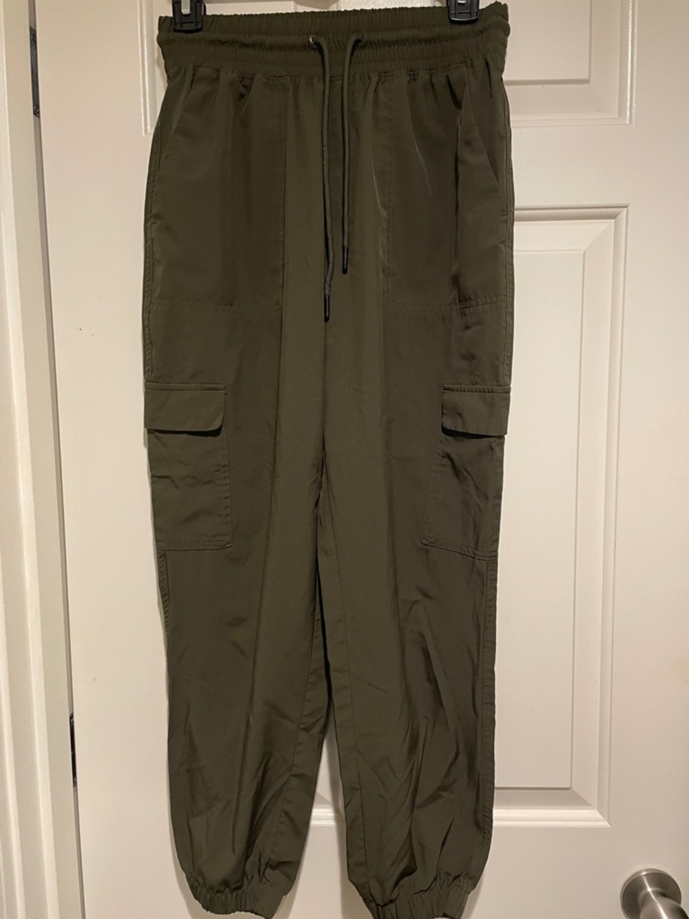 Stretchtech quick dry Olive Cargo Jogger Pants - Elastic Waist. Sz S